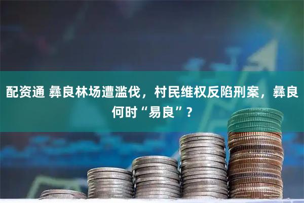 配资通 彝良林场遭滥伐，村民维权反陷刑案，彝良何时“易良”？